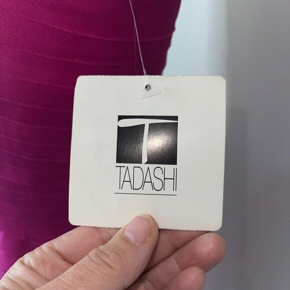 Tadashi Vintage Womens Tiered Gown Size 6 Pink Strapless Made In USA New - Picture 8 of 16